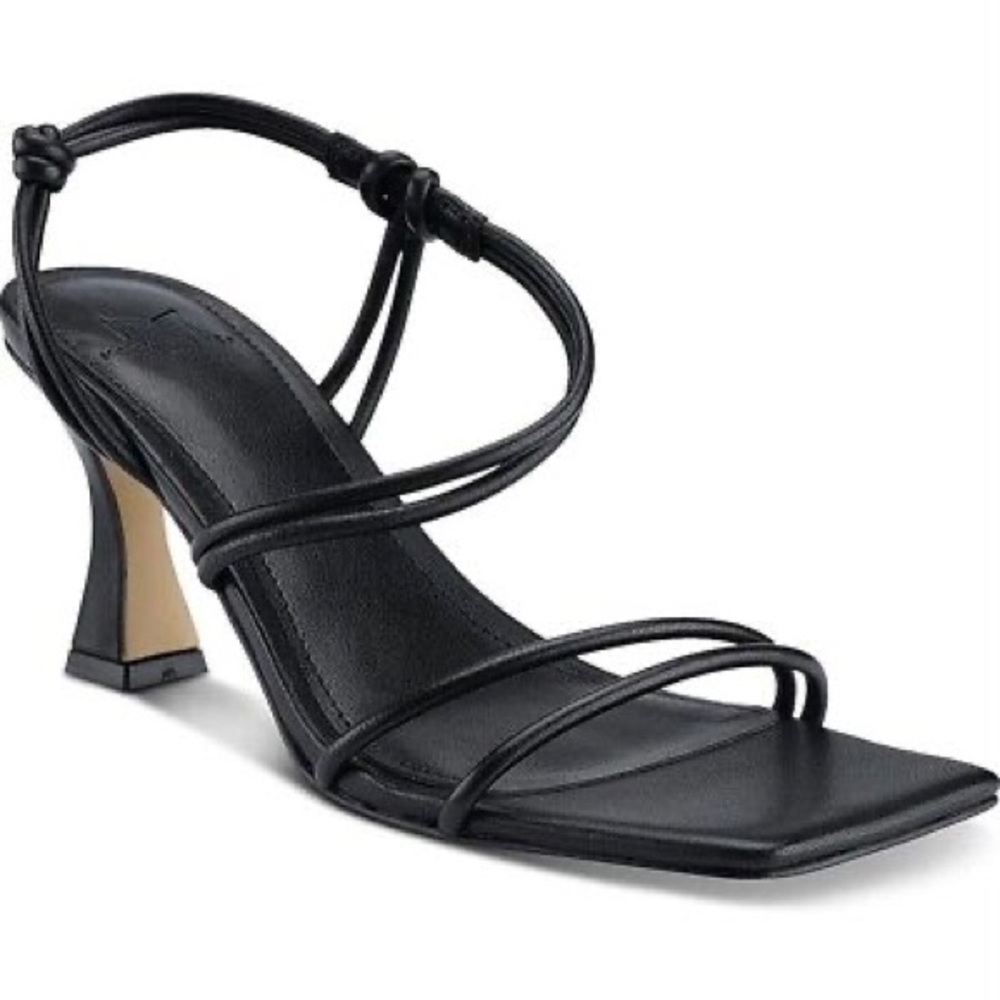Marc Fisher Shoes Womens 9.5 Heeled Sandals Davia Slingback Leather Square Toe